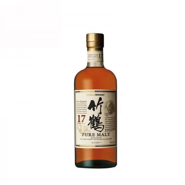 日本进口洋酒 竹鹤17年单一麦芽纯麦威士忌 43% 