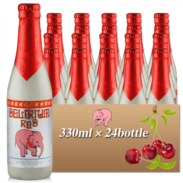 [精酿啤酒]比利时进口给劲樱桃红粉象330ml